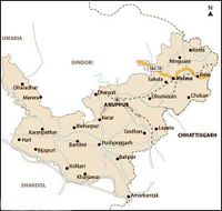 अनूपपुर ज़िले का नक्शा