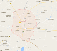 नक्शे में आज़मगढ़ की स्थिति